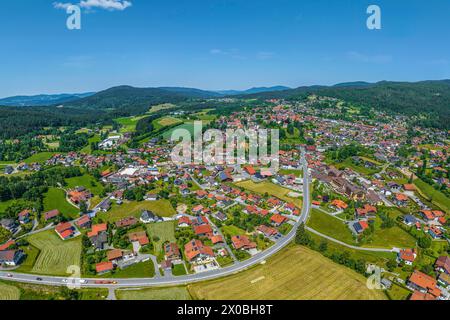 View of Bodenmais on the Großer Arber in the Bavarian Forest Stock Photo