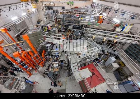 Garching, Germany. 11th Apr, 2024. The ASDEX Upgrade research facility at the Max Planck Institute for Plasma Physics (IPP) in Garching near Munich (Bavaria). Credit: Peter Kneffel/dpa/Alamy Live News Stock Photo