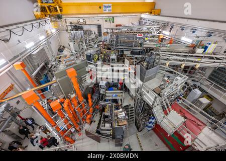 Garching, Germany. 11th Apr, 2024. The ASDEX Upgrade research facility at the Max Planck Institute for Plasma Physics (IPP) in Garching near Munich (Bavaria). Credit: Peter Kneffel/dpa/Alamy Live News Stock Photo