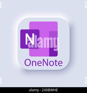 Microsoft OneNote logo. Program for creating quick notes and organizing ...