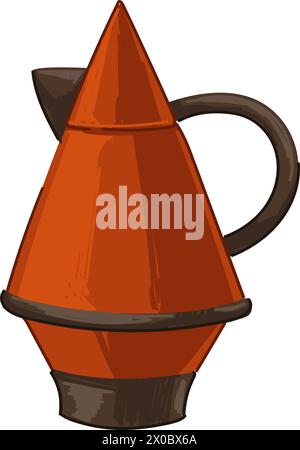 Retro teapot with handle and cap, kitchenware icon Stock Vector