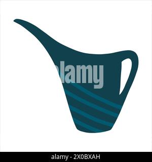 Trendy plastic watering can for watering the flowers of the garden outdoor or in the house indoor. Modern watering can for houseplants. Hand-drawn iso Stock Vector
