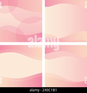 Illustration of square pink gradient backgrounds for wallpaper, backdrop, presentation, ad template, print, social media, poster, post card, paper Stock Vector