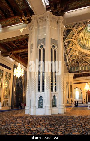 Sultan Qaboos Grand Mosque Main Prayer Hall Interior Muscat Oman Stock Photo