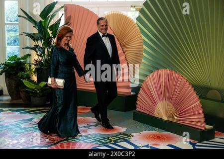 Ms. Kelly O'Donnell & Mr. J. David Ake arrive for the State Dinner hosted by United States President Joe Biden and first lady Dr. Jill Biden honoring Prime Minister Kishida Fumio and Mrs Yuko Kishida of Japan in the Booksellers area of the White House in Washington, DC on Wednesday, April 10, 2024.Credit: Tierney L. Cross/CNP /MediaPunch Stock Photo