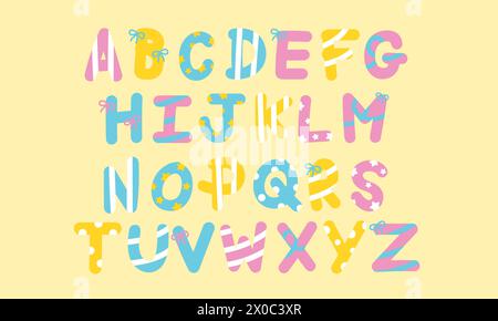 Sweet candy, a to z alphabet letters design for font, typography, calligraphy, initials, text, stickers, tattoo, logo, icon, decoration, patches Stock Vector