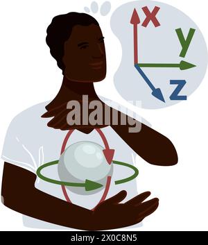 Solving geometric problems, axis and dimensions Stock Vector