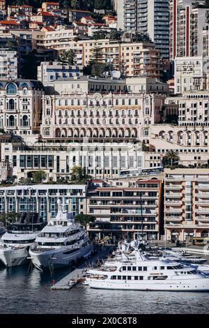 Monaco, Monaco - 20 January 2024: Beautiful facade of the Hermitage