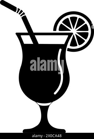 Cocktail or mocktail drink icon symbol. vector illustration Stock Vector