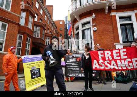 RECORD DATE NOT STATED Protest for Julian Assange at Ecuadorian Embassy in London Protest for Julian Assange at the Ecuadorian Embassy in London on the day that marks 5 years since the embassy allowed for his capture and incarceration. London England UK Copyright: xJoaoxDanielxPereirax Stock Photo