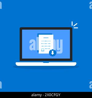 cartoon notebook like document upload Stock Vector