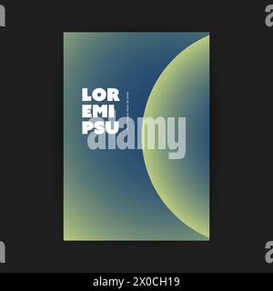 Dark Green Flyer or Cover Design for Your Business with Big Half Circle, Lit Gradient Globe, Copyspace, Place, Room for Your Text - Vector Illustratio Stock Vector