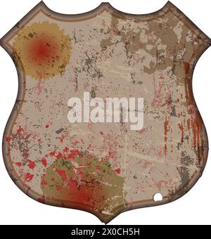Vintage super grungy blank and empty american road and advertising sign, retro distressed and weathered vector illustration Stock Vector