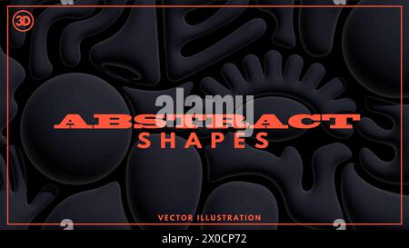 Bold and playful abstract shapes background design. Vector illustration Stock Vector