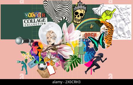 A vector collection of random objects from the everyday to more wild and unique items for creating vector based decorations. Stock Vector