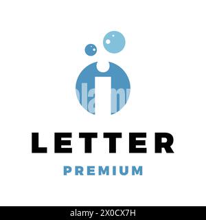 Initial Letter I Water Bubble Icon Vector Logo Template Illustration Design Stock Vector