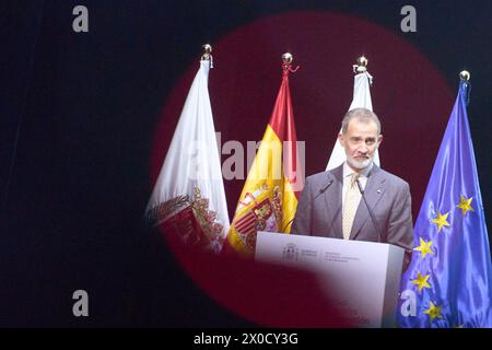 April 11, 2024, Las Palmas, Gran Canaria, Canary Islands, Spain: King Felipe VI of Spain attends National Innovation and Design Awards 2023 at Miller Building on April 11, 2024 in Las Palmas, Spain (Credit Image: © Jack Abuin/ZUMA Press Wire) EDITORIAL USAGE ONLY! Not for Commercial USAGE! Stock Photo