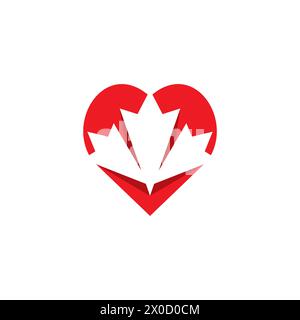Maple Love Logo, Love Design, Maple Logo Stock Vector
