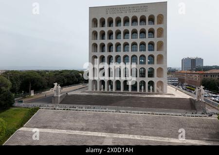 Roma, Italia. 11th Apr, 2024. Palace of Italian Civilization in Rome, Italy - April 11, 2024 ( Photo by Alfredo Falcone/LaPresse ) Credit: LaPresse/Alamy Live News Stock Photo