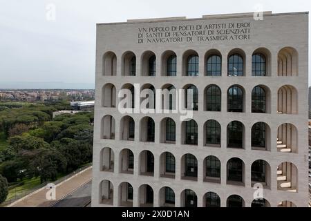 Roma, Italia. 11th Apr, 2024. Palace of Italian Civilization in Rome, Italy - April 11, 2024 ( Photo by Alfredo Falcone/LaPresse ) Credit: LaPresse/Alamy Live News Stock Photo