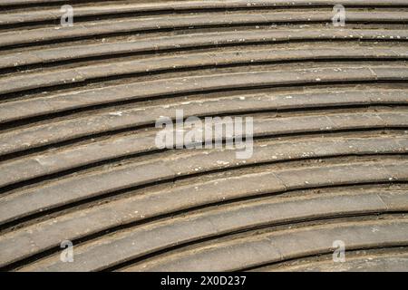 Curved steps of a staircase, using the example of the Grand Staircase of Pillnitz Palace, Dresden, Saxony, Germany. Stock Photo