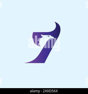 Seven Eagle Logo. Number Seven Logo Stock Vector