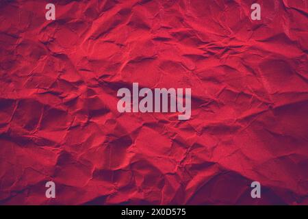 Red Paper Texture background. Crumpled Red paper abstract shape background. Stock Photo
