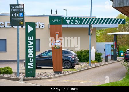 McDonald's McDrive drive-through service. McDonald's is an