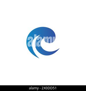 R Wave Logo, Letter R Logo, Wave Logo, Wave Abstract Logo Stock Vector