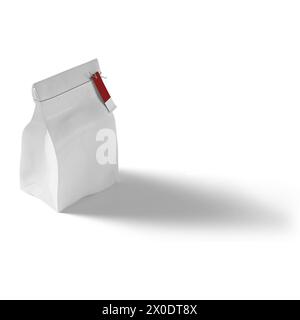 Creative concept isometric food bag isolated against plain background , suitable for your asset elements. Stock Photo