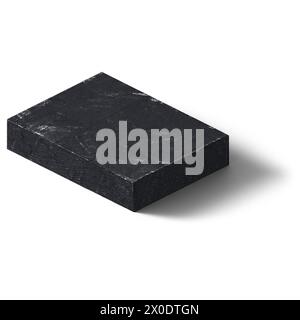 Creative concept isometric metal block isolated against plain background , suitable for your asset elements. Stock Photo