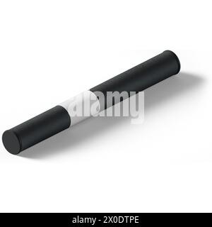 Creative concept isometric paper tube isolated against plain background , suitable for your asset elements. Stock Photo