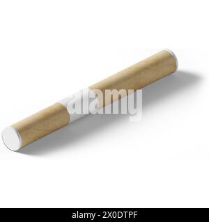 Creative concept isometric paper tube isolated against plain background , suitable for your asset elements. Stock Photo