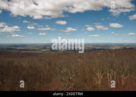 An overlook on the Appalachian Trail near Pen Mar Park in Pennsylvania Stock Photo