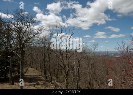 An overlook on the Appalachian Trail near Pen Mar Park in Pennsylvania Stock Photo