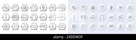 Outsource work, Waterproof and Apple line icons. For web app, printing. Line icons. Vector Stock Vector