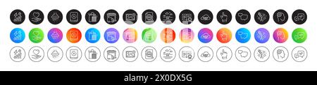 Speech bubble, Certificate and Engineering line icons. For web app, printing. Round icon buttons. Vector Stock Vector