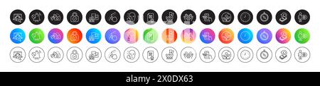 Swipe up, Education and Cashback line icons. For web app, printing. Round icon buttons. Vector Stock Vector