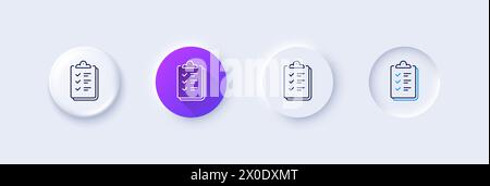Checklist line icon. Clipboard document sign. Line icons. Vector Stock Vector