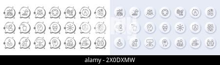 Person talk, Fingerprint research and User info line icons. For web app, printing. Line icons. Vector Stock Vector