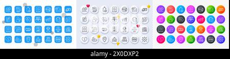 Internet, Refer friend and Broken heart line icons. For web app, printing. Line icons. Vector Stock Vector