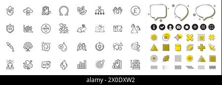Set of File storage, Pound money and Chemistry pipette line icons for web app. Pictogram icon Vector Stock Vector