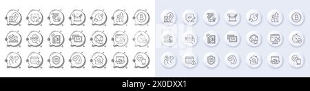 Eye detect, Parking payment and Time management line icons. For web app, printing. Line icons. Vector Stock Vector