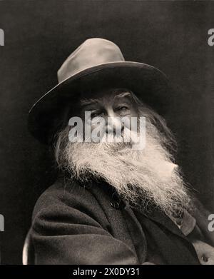 Portrait of Walt Whitman by Thomas Wilmer Dewing in 1875 Stock Photo