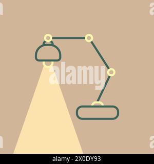 Color lamp icon for home. The table lamp shines vector. Cozy atmosphere from the light of the lamp vector. Stock Vector