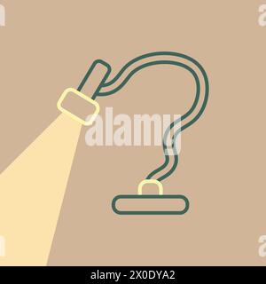 Color lamp icon for home. The table lamp shines vector. Cozy atmosphere from the light of the lamp vector. Stock Vector