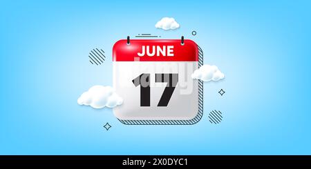 17th day of the month icon. Event schedule date. Calendar date of June 3d icon. Vector Stock Vector