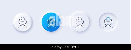Mental conundrum line icon. Psychology therapy sign. Line icons. Vector Stock Vector