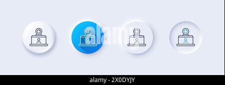 Video conference line icon. Online training sign. Line icons. Vector Stock Vector