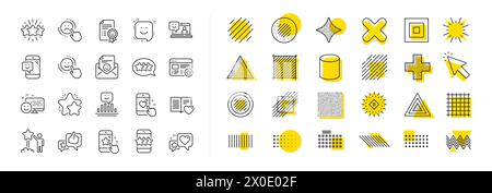 Feedback line icons. Set of User Opinion, Customer service and Star Rating. Design elements. Vector Stock Vector